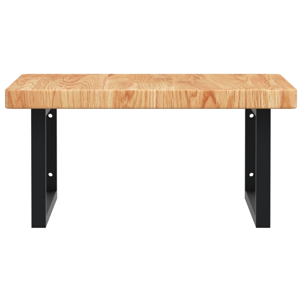 vidaXL Ράφι Νιπτήρα Τοίχου από Ατσάλι / Μασίφ Ξύλο Δρυός