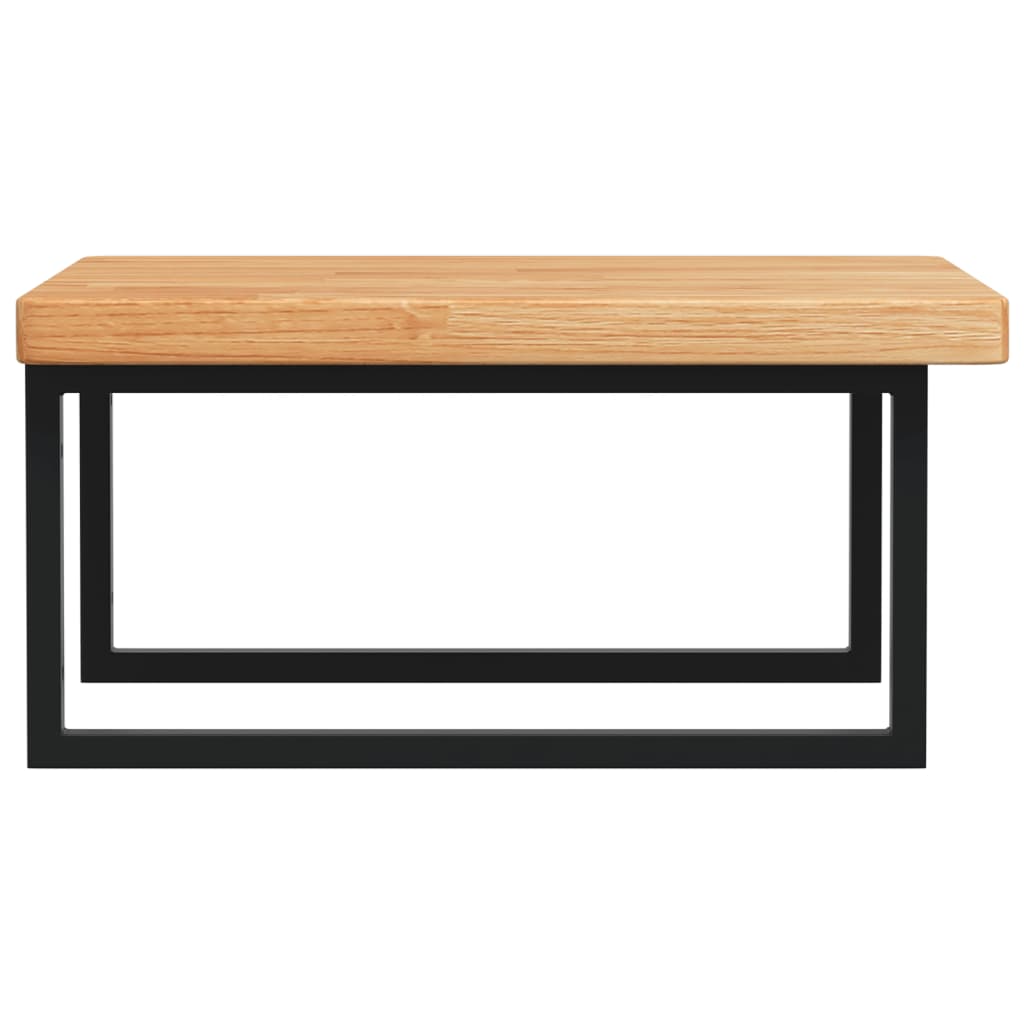 vidaXL Ράφι Νιπτήρα Τοίχου από Ατσάλι / Μασίφ Ξύλο Δρυός