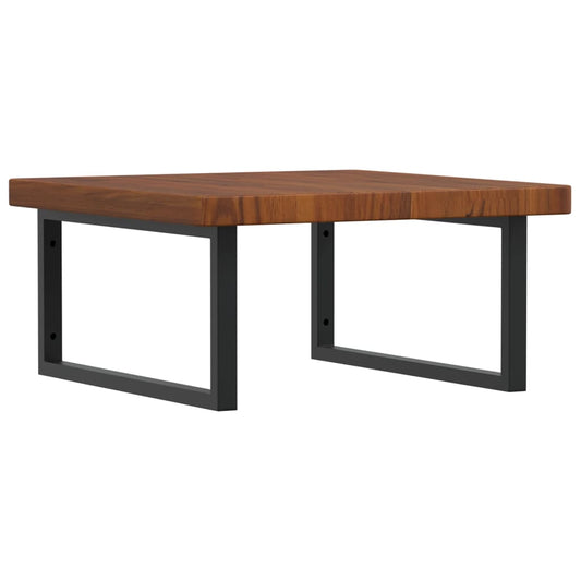 vidaXL Ράφι Νιπτήρα Τοίχου από Ατσάλι / Μασίφ Ξύλο Δρυός