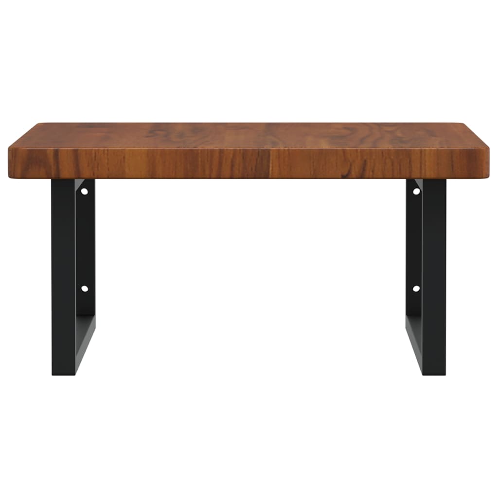 vidaXL Ράφι Νιπτήρα Τοίχου από Ατσάλι / Μασίφ Ξύλο Δρυός