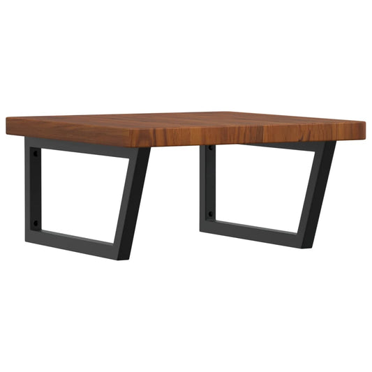 vidaXL Ράφι Νιπτήρα Τοίχου από Ατσάλι / Μασίφ Ξύλο Δρυός