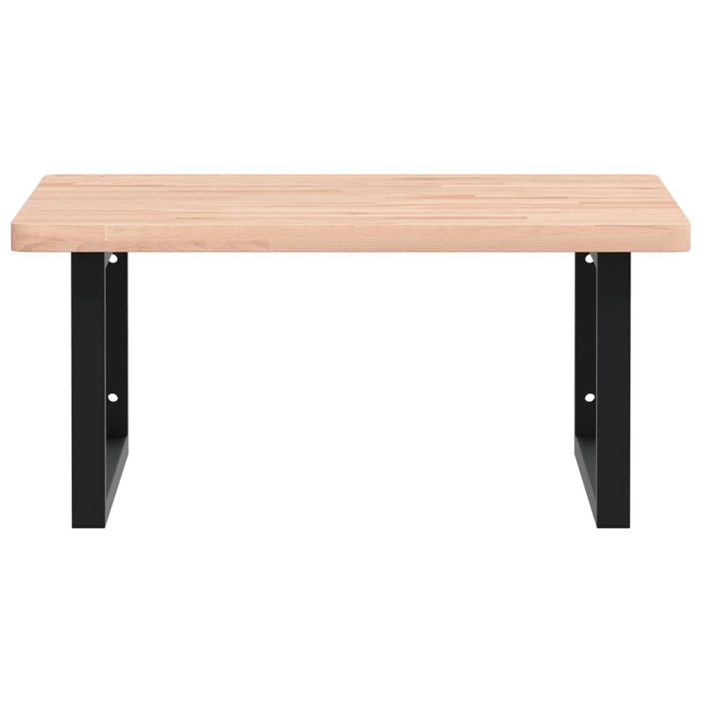 vidaXL Ράφι Νιπτήρα Τοίχου από Ατσάλι / Μασίφ Ξύλο Οξιάς