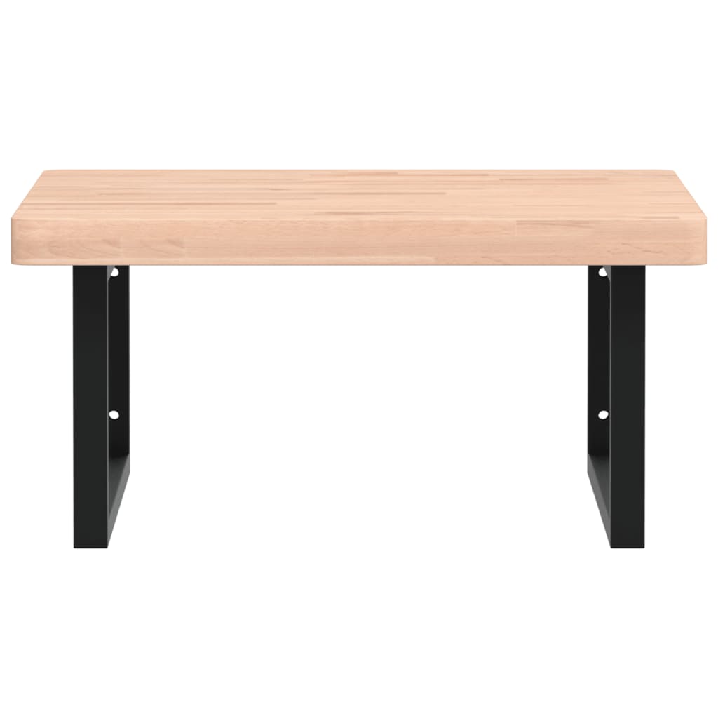 vidaXL Ράφι Νιπτήρα Τοίχου από Ατσάλι / Μασίφ Ξύλο Οξιάς