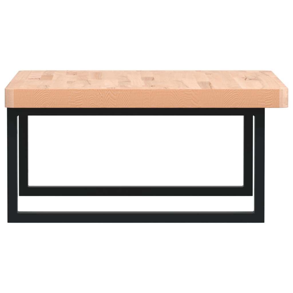 vidaXL Ράφι Νιπτήρα Τοίχου από Ατσάλι / Μασίφ Ξύλο Οξιάς