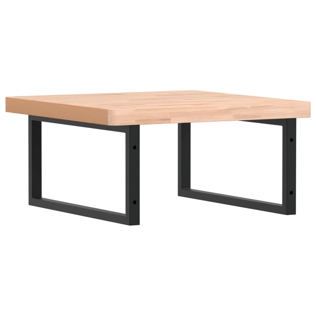 vidaXL Ράφι Νιπτήρα Τοίχου από Ατσάλι / Μασίφ Ξύλο Οξιάς