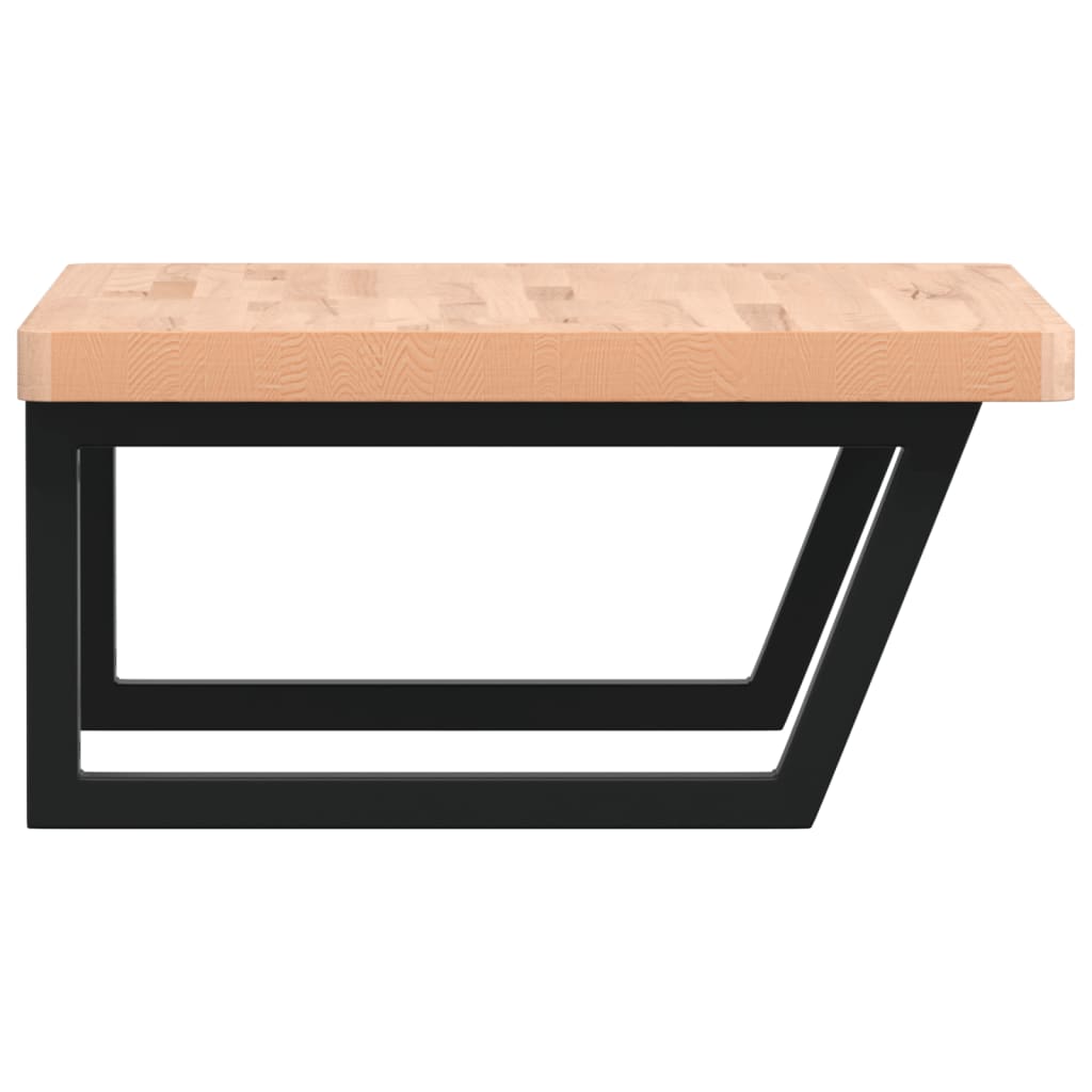 vidaXL Ράφι Νιπτήρα Τοίχου από Ατσάλι / Μασίφ Ξύλο Οξιάς