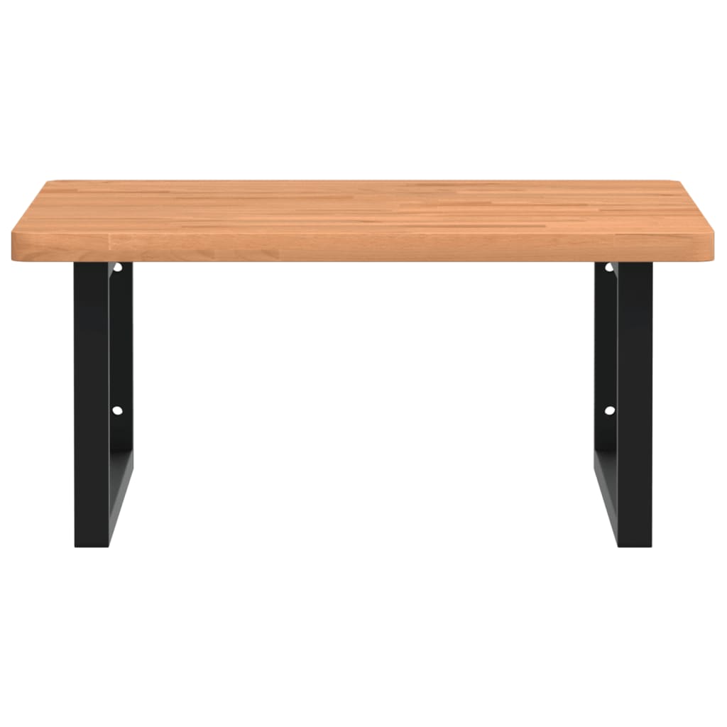 vidaXL Ράφι Νιπτήρα Τοίχου από Ατσάλι / Μασίφ Ξύλο Οξιάς