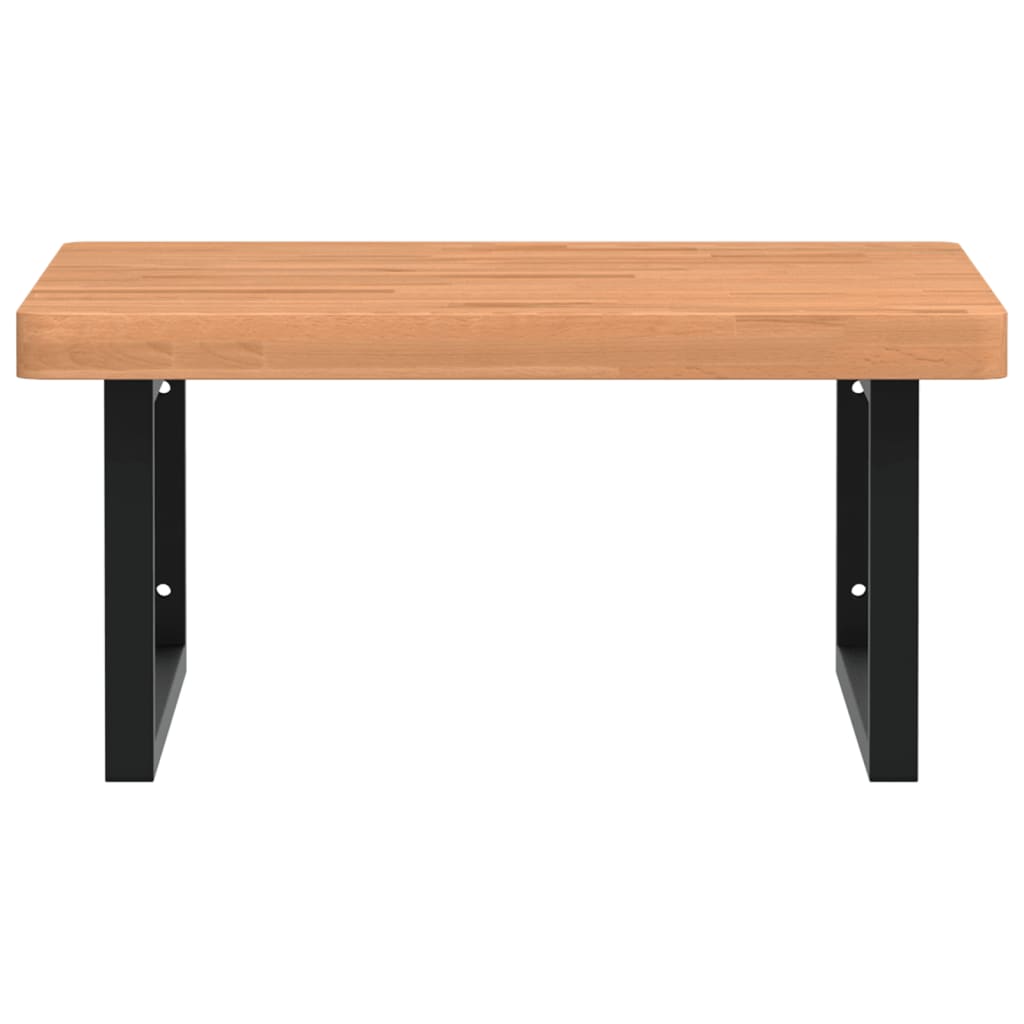 vidaXL Ράφι Νιπτήρα Τοίχου από Ατσάλι / Μασίφ Ξύλο Οξιάς