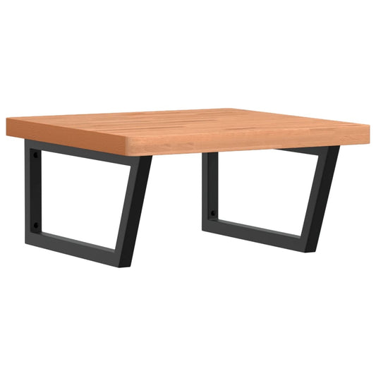 vidaXL Ράφι Νιπτήρα Τοίχου από Ατσάλι / Μασίφ Ξύλο Οξιάς