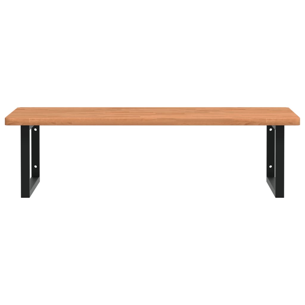 vidaXL Ράφι Νιπτήρα Τοίχου από Ατσάλι / Μασίφ Ξύλο Οξιάς