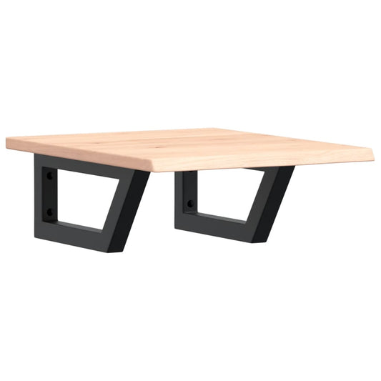 vidaXL Ράφι Νιπτήρα Τοίχου από Ατσάλι / Μασίφ Ξύλο Δρυός