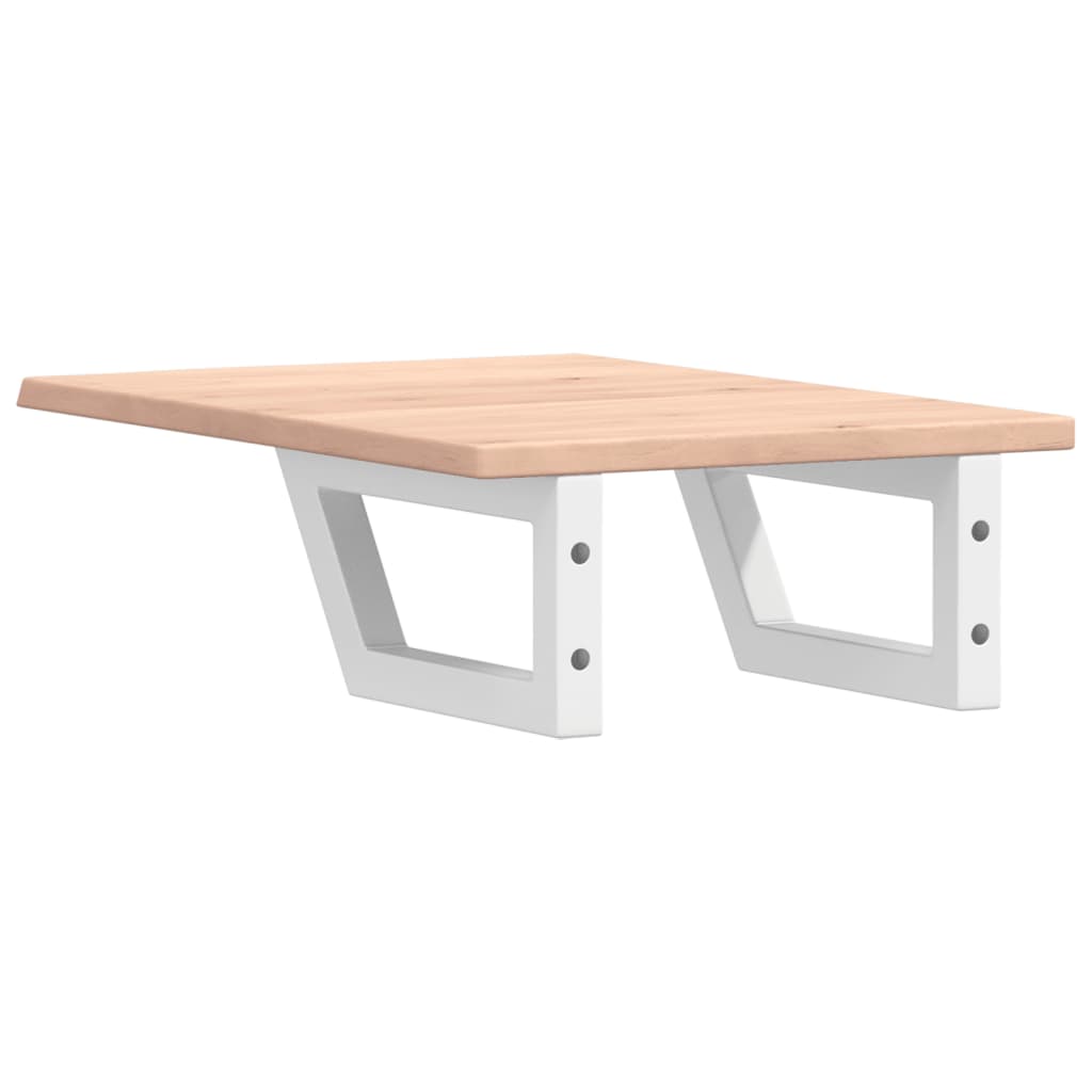 vidaXL Ράφι Νιπτήρα Τοίχου από Ατσάλι / Μασίφ Ξύλο Δρυός