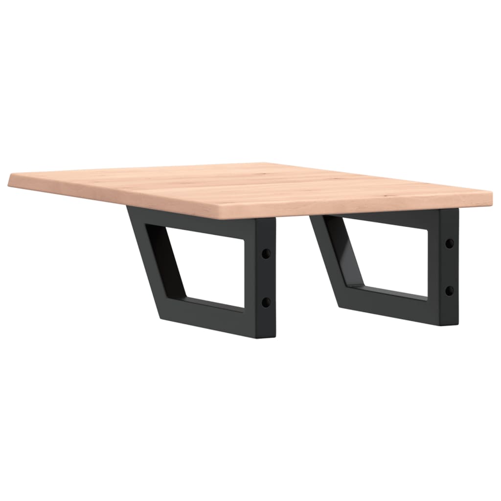 vidaXL Ράφι Νιπτήρα Τοίχου από Ατσάλι / Μασίφ Ξύλο Δρυός