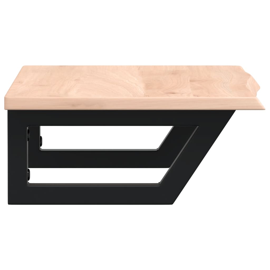 vidaXL Ράφι Νιπτήρα Τοίχου από Ατσάλι / Μασίφ Ξύλο Δρυός