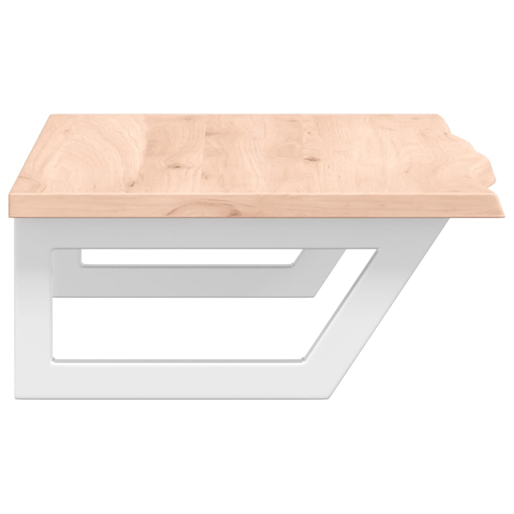 vidaXL Ράφι Νιπτήρα Τοίχου από Ατσάλι / Μασίφ Ξύλο Δρυός