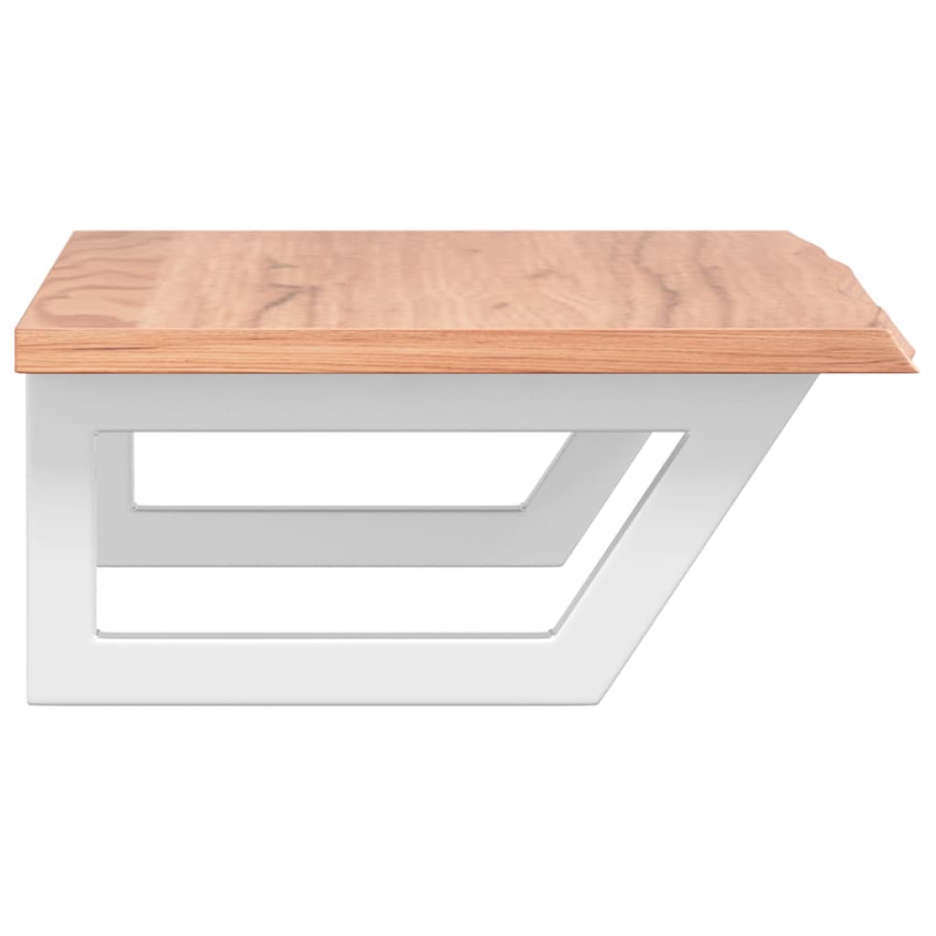 vidaXL Ράφι Νιπτήρα Τοίχου από Ατσάλι / Μασίφ Ξύλο Δρυός