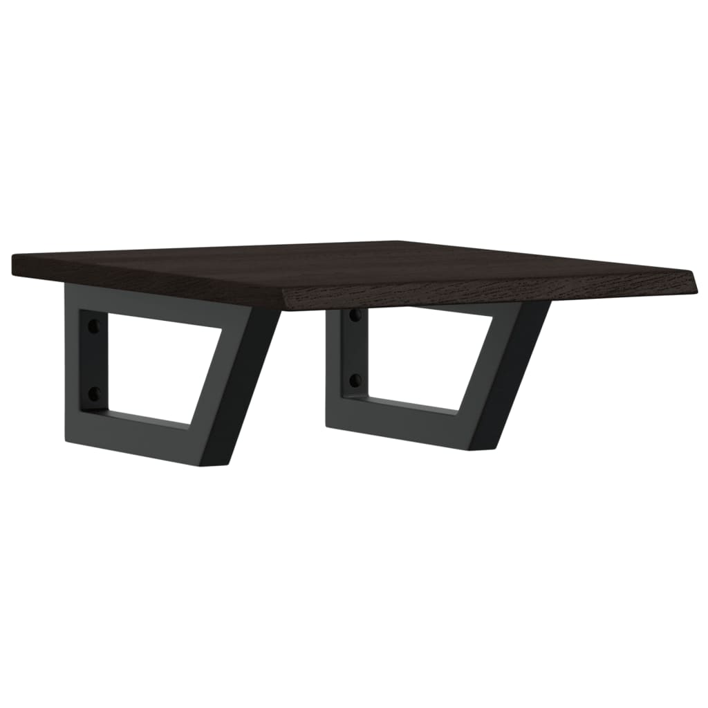 vidaXL Ράφι Νιπτήρα Τοίχου από Ατσάλι / Μασίφ Ξύλο Δρυός