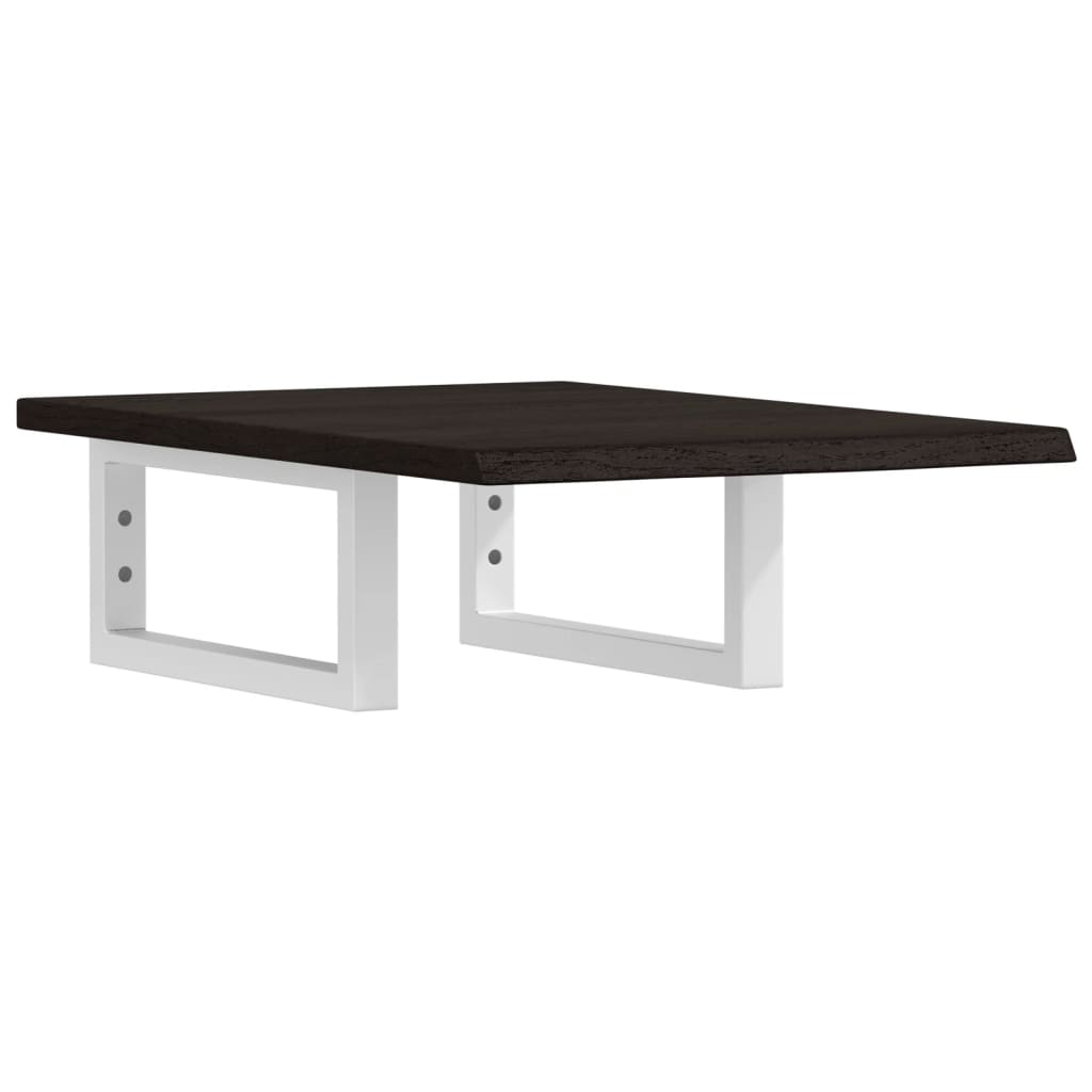 vidaXL Ράφι Νιπτήρα Τοίχου από Ατσάλι / Μασίφ Ξύλο Δρυός