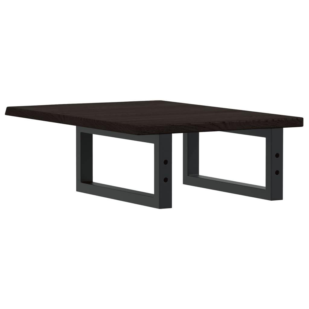 vidaXL Ράφι Νιπτήρα Τοίχου από Ατσάλι / Μασίφ Ξύλο Δρυός