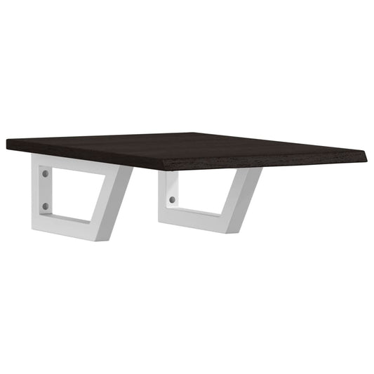 vidaXL Ράφι Νιπτήρα Τοίχου από Ατσάλι / Μασίφ Ξύλο Δρυός