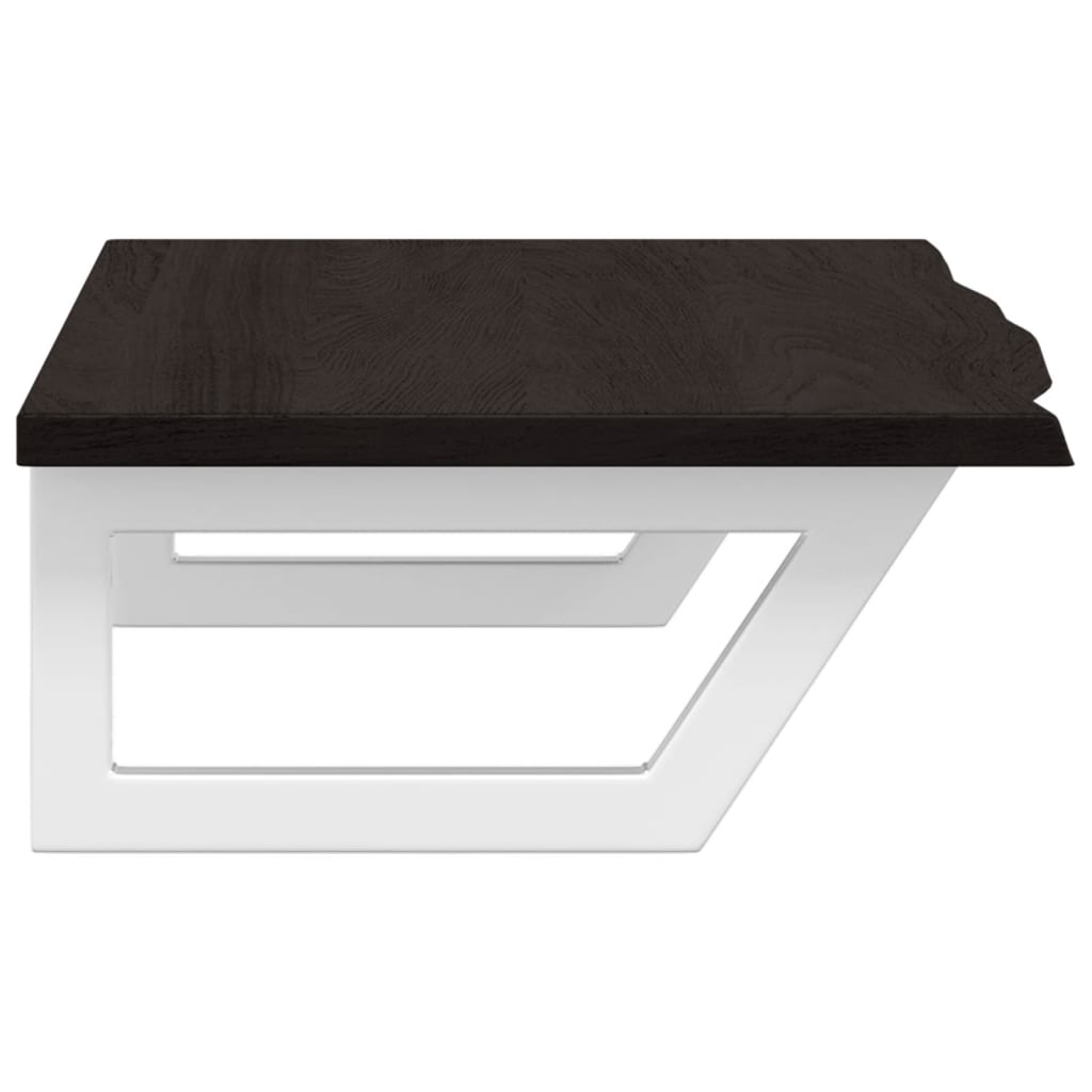 vidaXL Ράφι Νιπτήρα Τοίχου από Ατσάλι / Μασίφ Ξύλο Δρυός