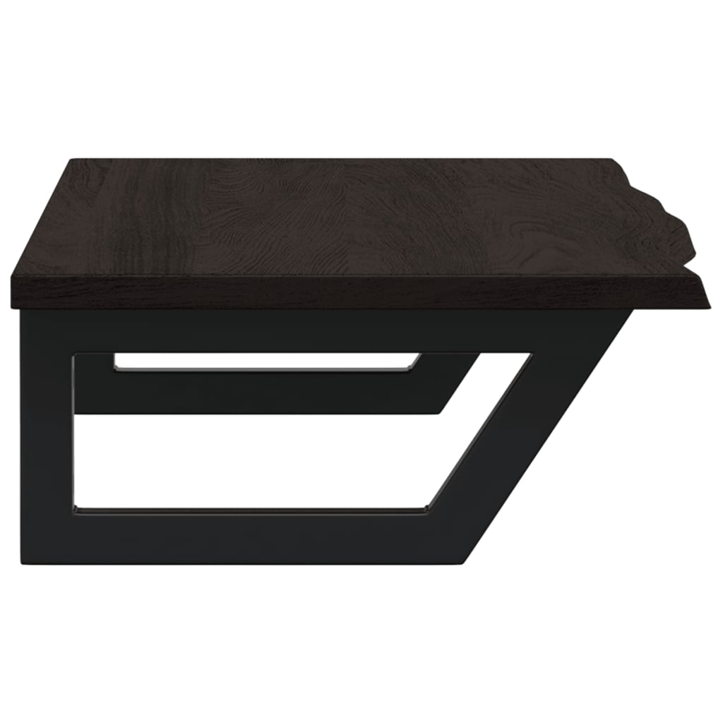 vidaXL Ράφι Νιπτήρα Τοίχου από Ατσάλι / Μασίφ Ξύλο Δρυός