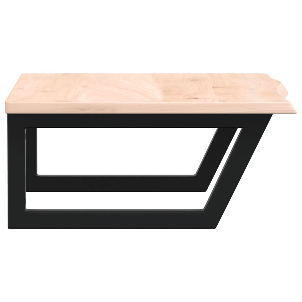 vidaXL Ράφι Νιπτήρα Τοίχου από Ατσάλι / Μασίφ Ξύλο Δρυός