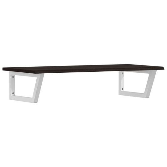 vidaXL Ράφι Νιπτήρα Τοίχου από Ατσάλι / Μασίφ Ξύλο Δρυός