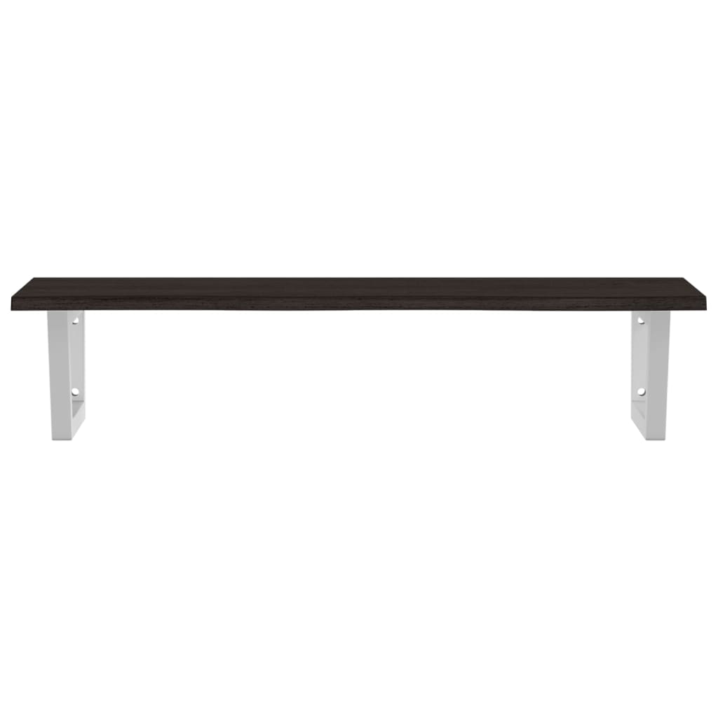 vidaXL Ράφι Νιπτήρα Τοίχου από Ατσάλι / Μασίφ Ξύλο Δρυός