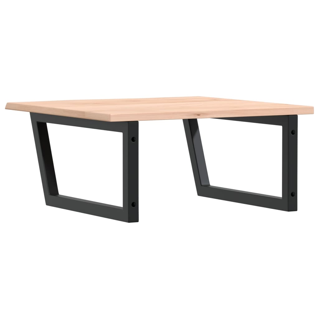 vidaXL Ράφι Νιπτήρα Τοίχου από Ατσάλι / Μασίφ Ξύλο Δρυός