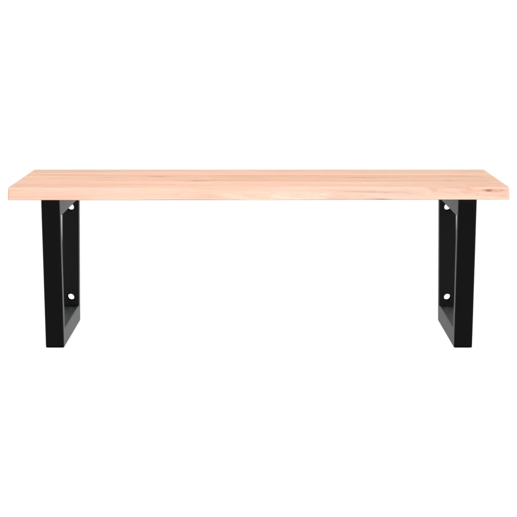 vidaXL Ράφι Νιπτήρα Τοίχου από Ατσάλι / Μασίφ Ξύλο Δρυός