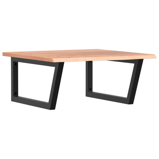 vidaXL Ράφι Νιπτήρα Τοίχου από Ατσάλι / Μασίφ Ξύλο Δρυός