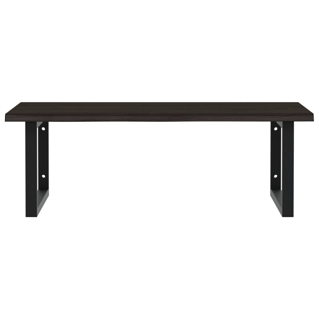 vidaXL Ράφι Νιπτήρα Τοίχου από Ατσάλι / Μασίφ Ξύλο Δρυός