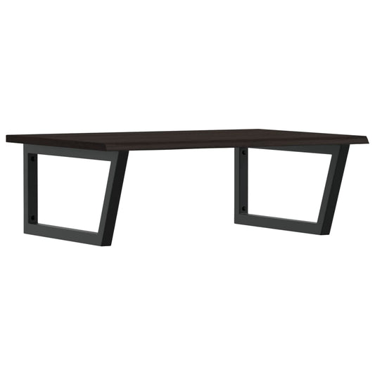 vidaXL Ράφι Νιπτήρα Τοίχου από Ατσάλι / Μασίφ Ξύλο Δρυός