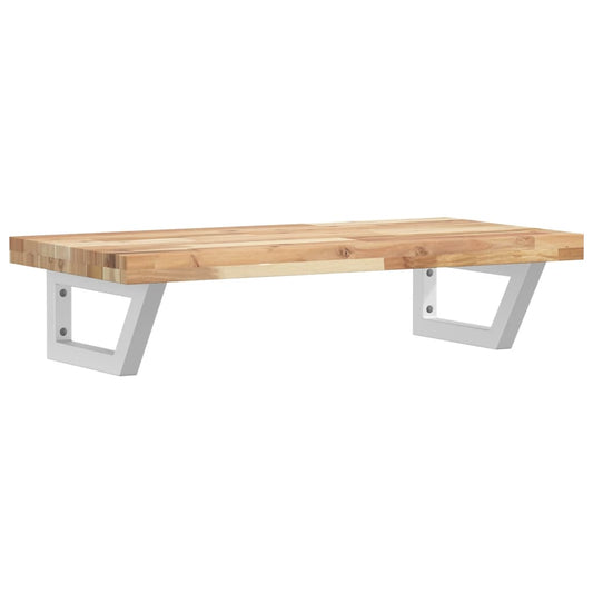 vidaXL Ράφι Νιπτήρα Τοίχου από Ατσάλι / Μασίφ Ξύλο Ακακίας