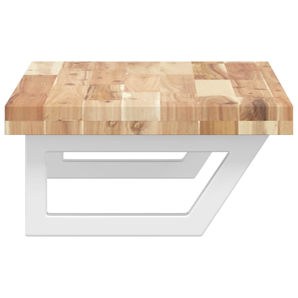 vidaXL Ράφι Νιπτήρα Τοίχου από Ατσάλι / Μασίφ Ξύλο Ακακίας