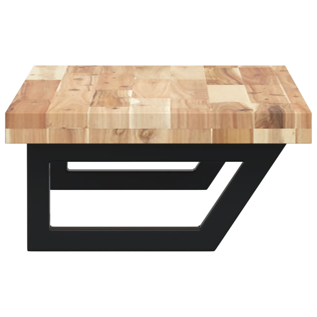 vidaXL Ράφι Νιπτήρα Τοίχου από Ατσάλι / Μασίφ Ξύλο Ακακίας