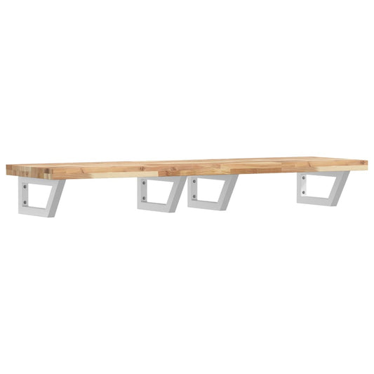 vidaXL Ράφι Νιπτήρα Τοίχου από Ατσάλι / Μασίφ Ξύλο Ακακίας