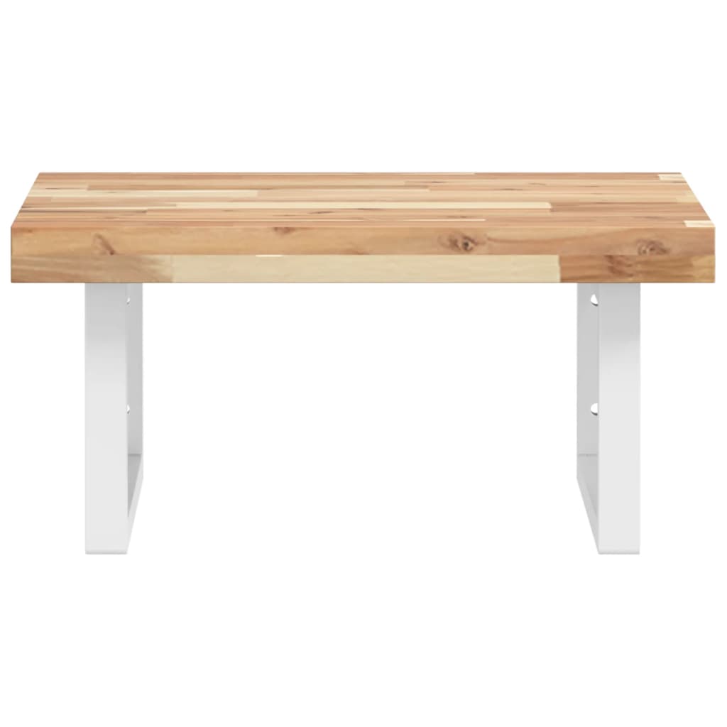 vidaXL Ράφι Νιπτήρα Τοίχου από Ατσάλι / Μασίφ Ξύλο Ακακίας