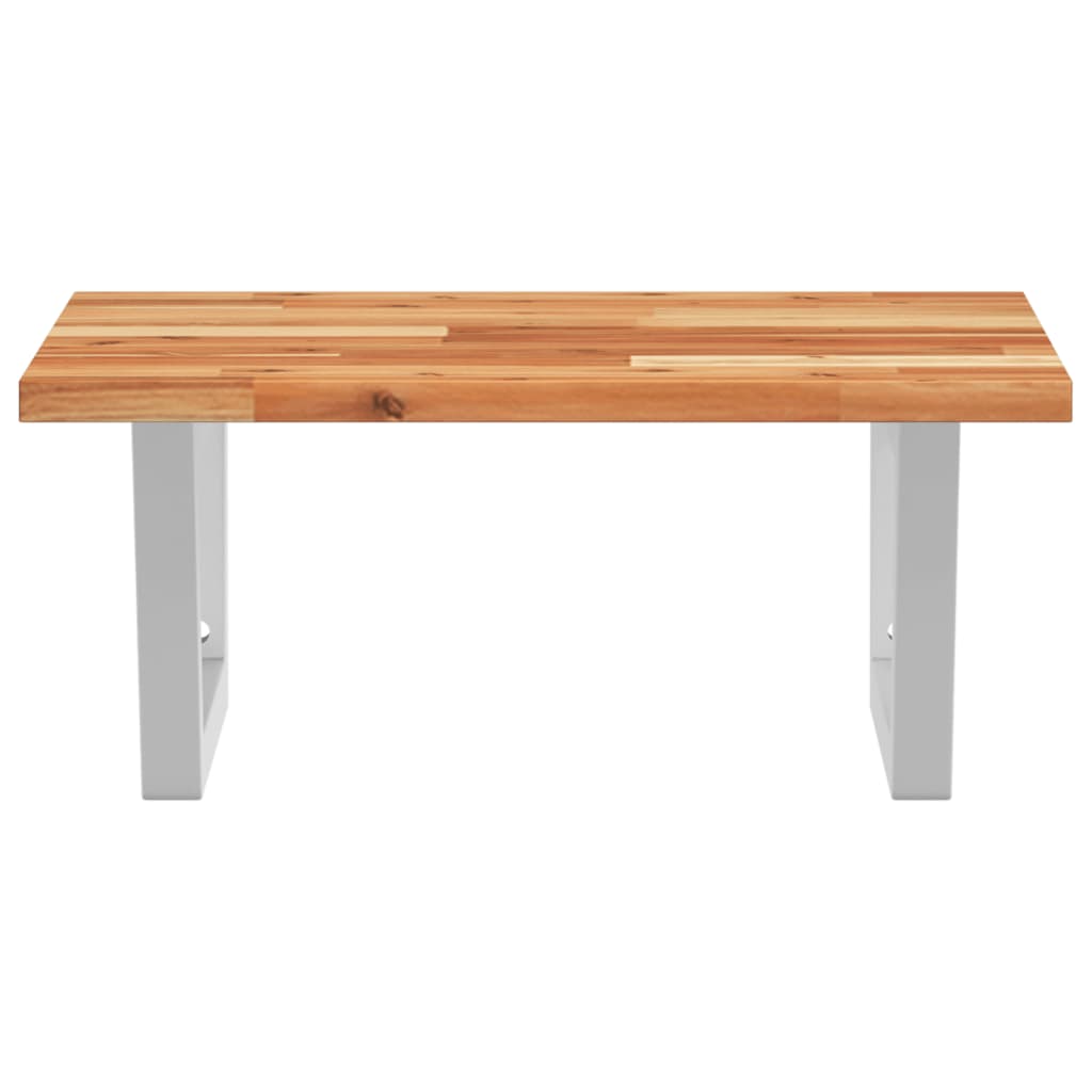 vidaXL Ράφι Νιπτήρα Τοίχου από Ατσάλι / Μασίφ Ξύλο Ακακίας