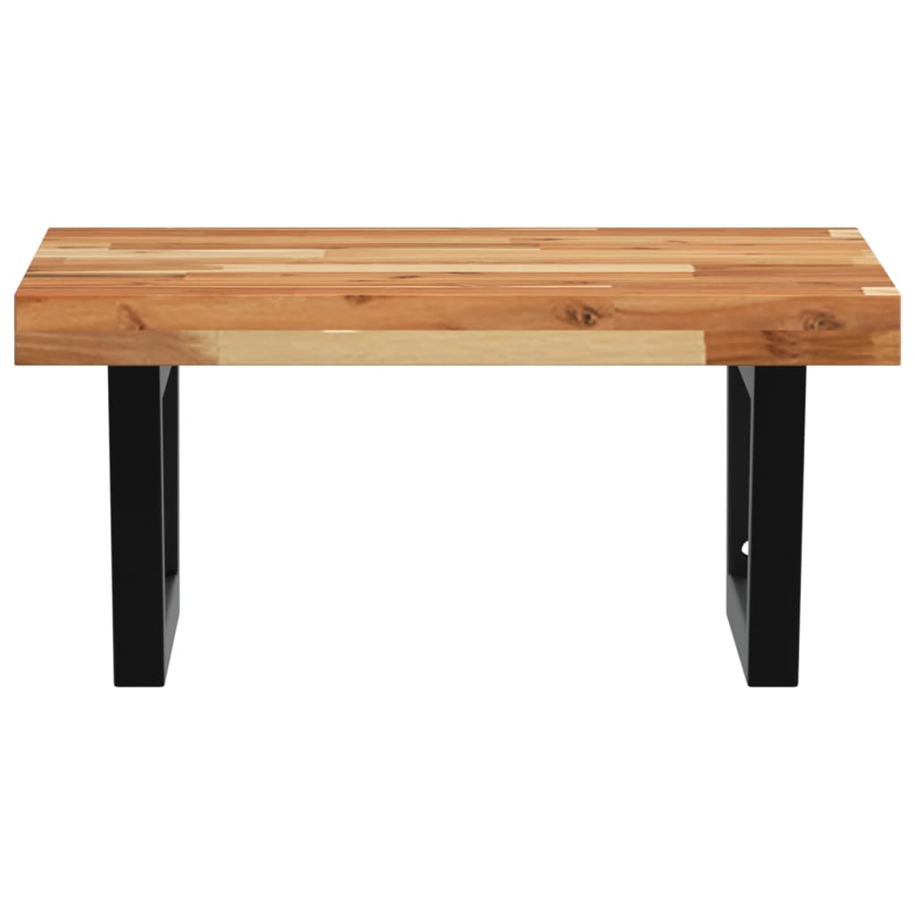 vidaXL Ράφι Νιπτήρα Τοίχου από Ατσάλι / Μασίφ Ξύλο Ακακίας