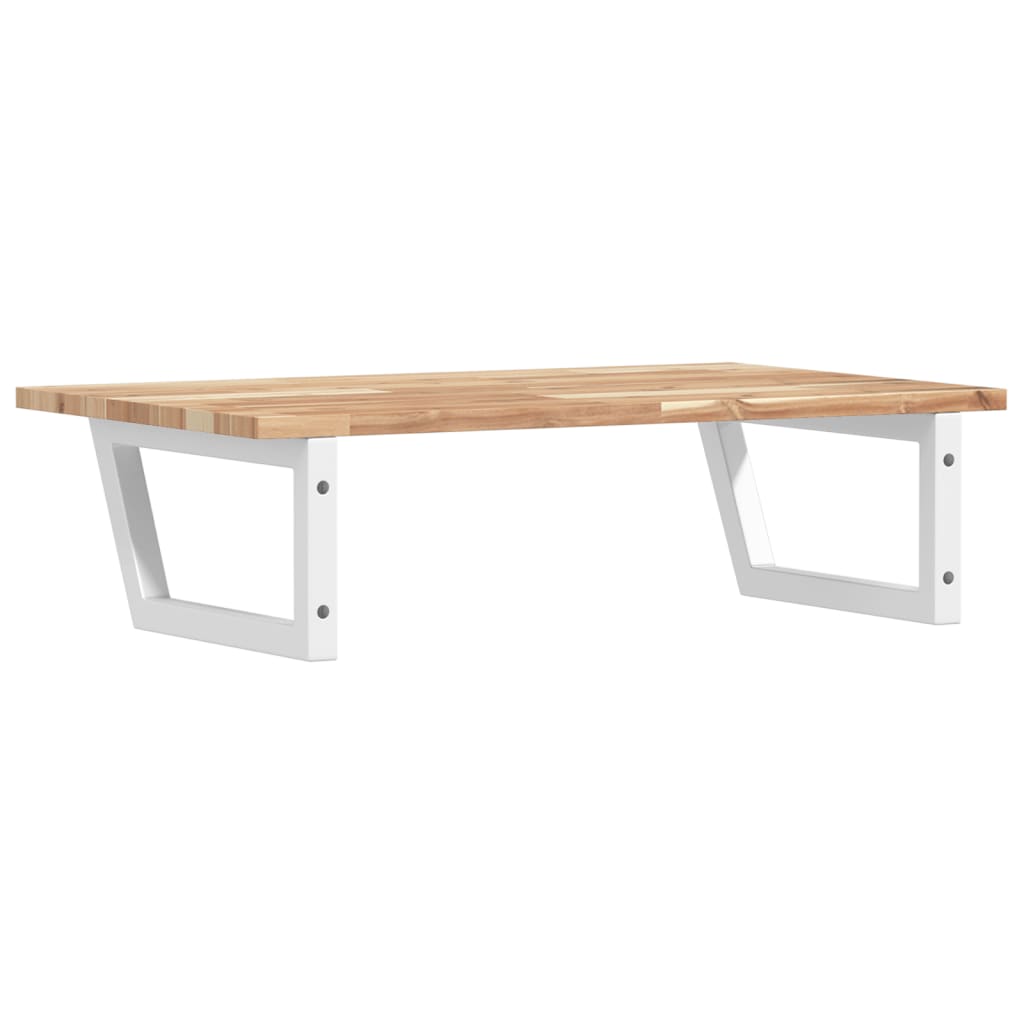 vidaXL Ράφι Νιπτήρα Τοίχου από Ατσάλι / Μασίφ Ξύλο Ακακίας