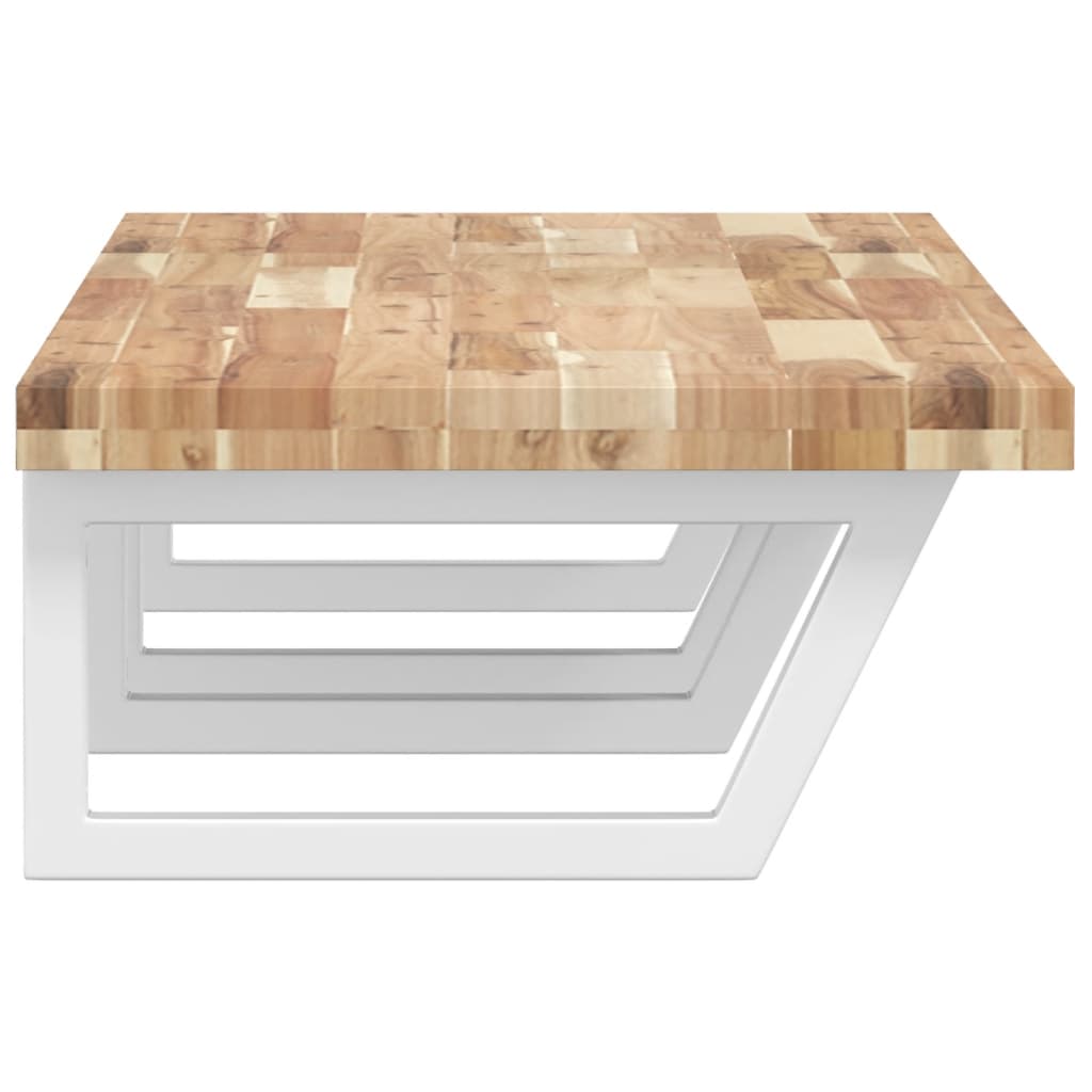 vidaXL Ράφι Νιπτήρα Τοίχου από Ατσάλι / Μασίφ Ξύλο Ακακίας