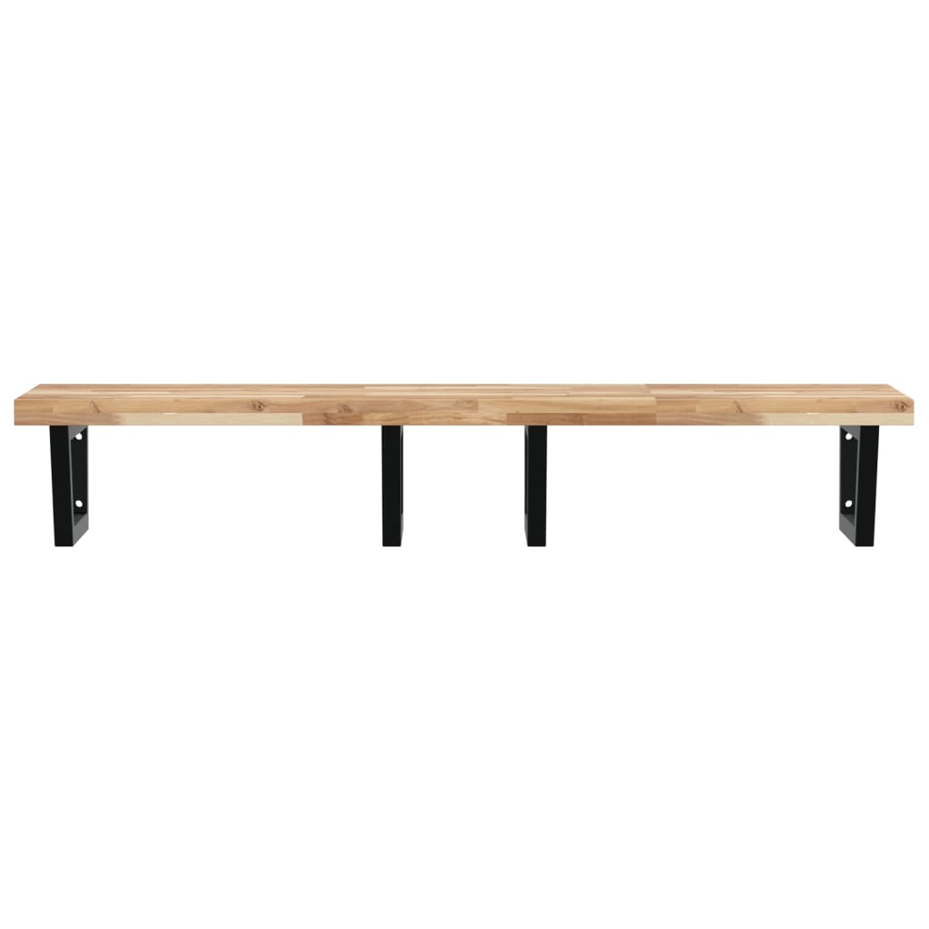 vidaXL Ράφι Νιπτήρα Τοίχου από Ατσάλι / Μασίφ Ξύλο Ακακίας