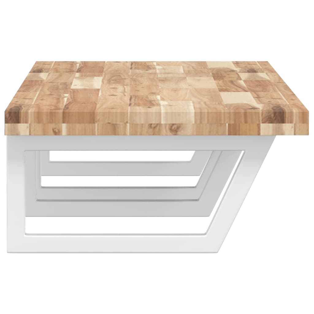 vidaXL Ράφι Νιπτήρα Τοίχου από Ατσάλι / Μασίφ Ξύλο Ακακίας