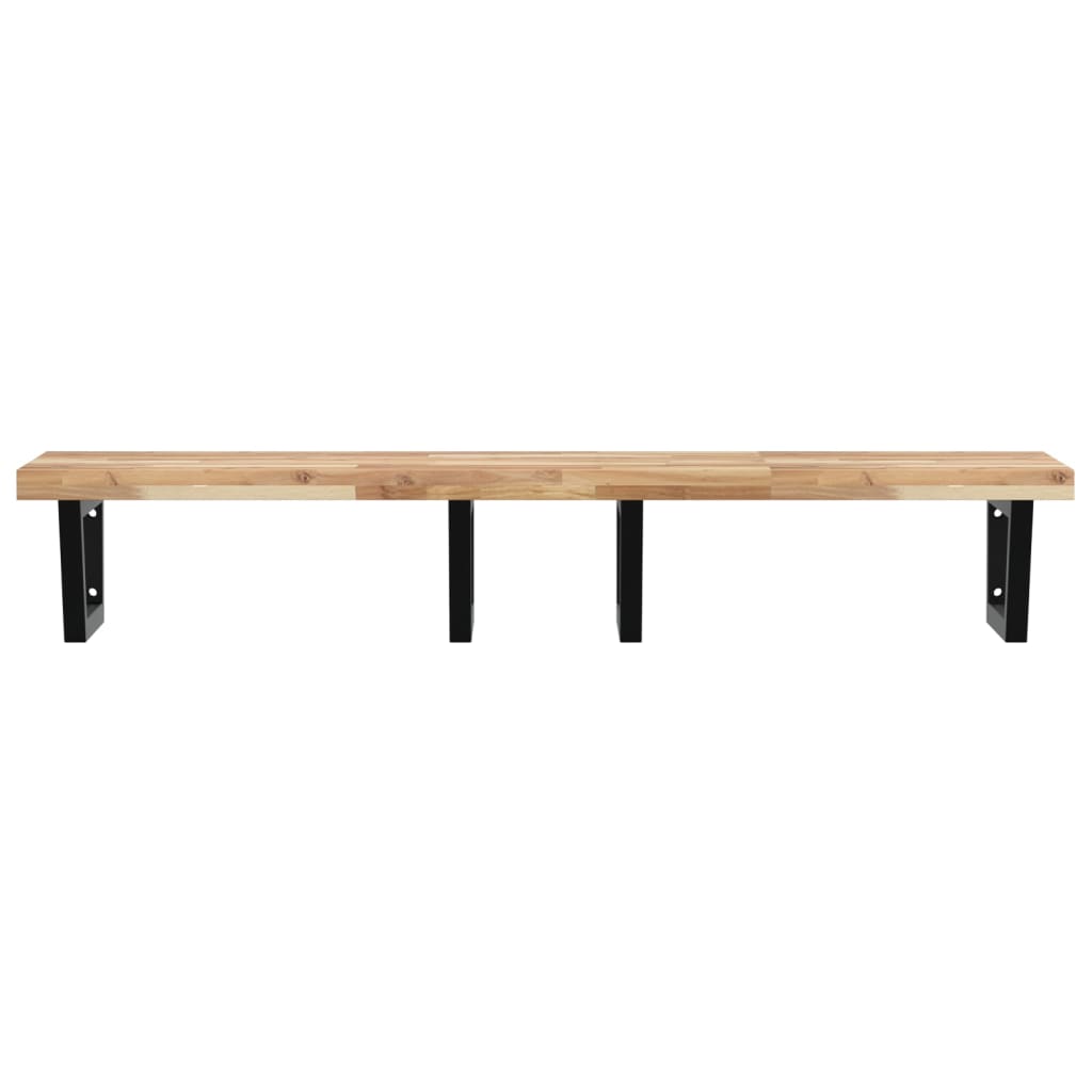 vidaXL Ράφι Νιπτήρα Τοίχου από Ατσάλι / Μασίφ Ξύλο Ακακίας