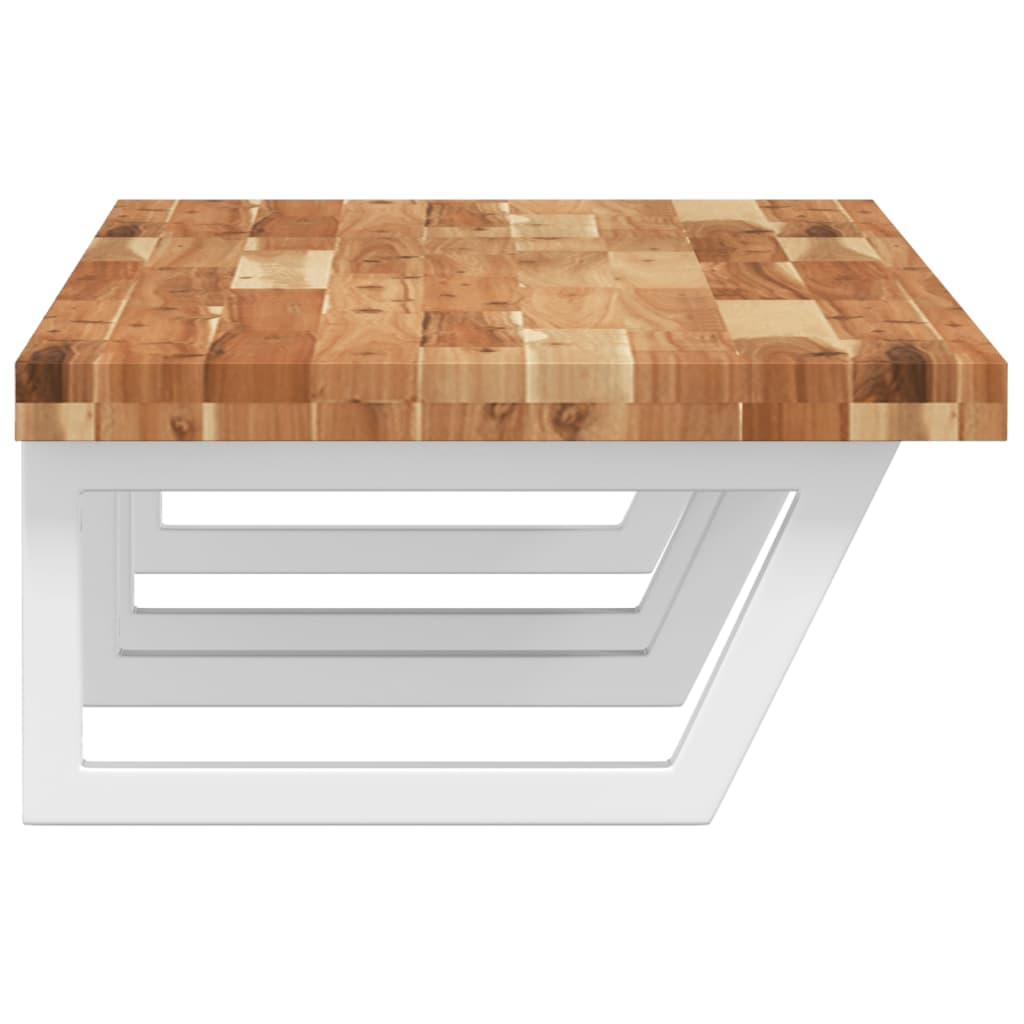 vidaXL Ράφι Νιπτήρα Τοίχου από Ατσάλι / Μασίφ Ξύλο Ακακίας