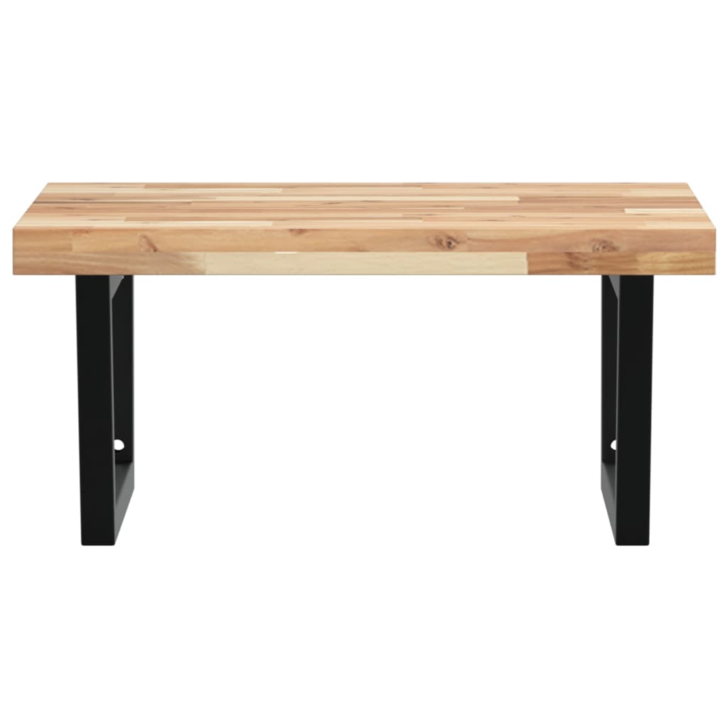 vidaXL Ράφι Νιπτήρα Τοίχου από Ατσάλι / Μασίφ Ξύλο Ακακίας