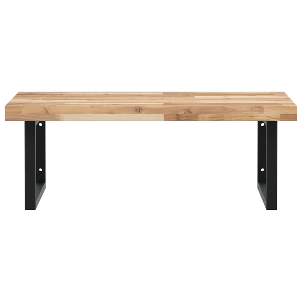 vidaXL Ράφι Νιπτήρα Τοίχου από Ατσάλι / Μασίφ Ξύλο Ακακίας