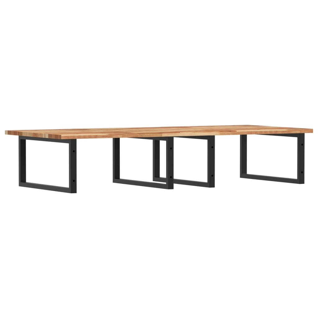 vidaXL Ράφι Νιπτήρα Τοίχου από Ατσάλι / Μασίφ Ξύλο Ακακίας